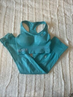 Ryder wear Seamless Aqua Blue Sports Bra & Leggings Set